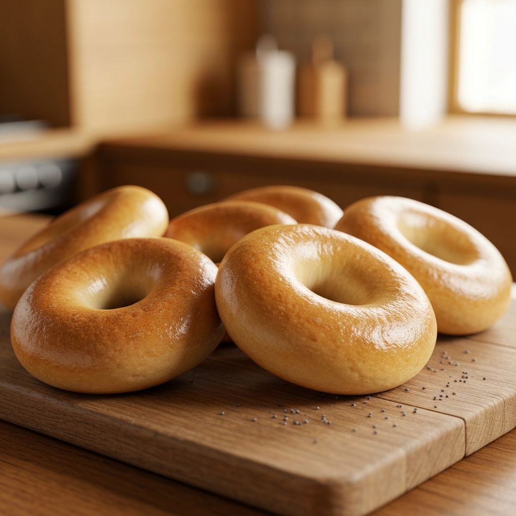 Fresh plain bagels